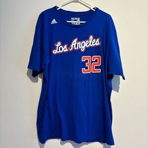 Blake Griffin LA Clippers Adidas NBA T-Shirt 2XL #32 Blue Basketball Jersey Tee